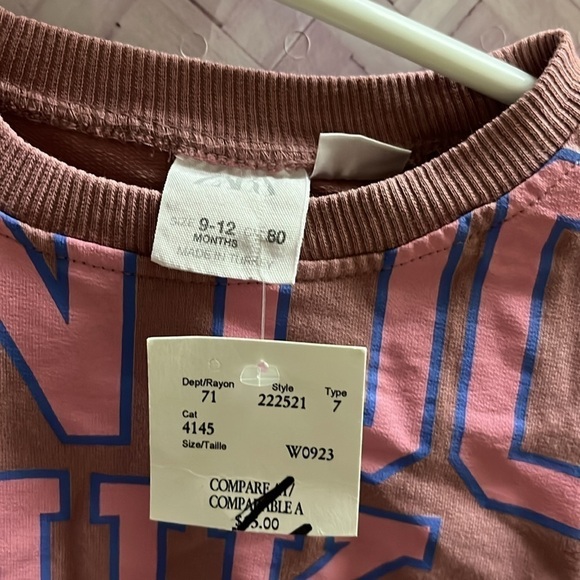 4/$20 Pink Zara girls long sleeve brand new size 9-12 months London UK - Picture 3 of 4